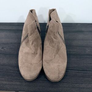 Target Taupe Perforated Suede Ankle Boots